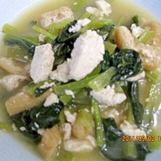 小松菜の煮浸し(豆腐入り）